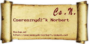 Cseresznyák Norbert névjegykártya