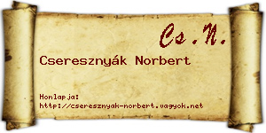 Cseresznyák Norbert névjegykártya