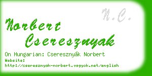 norbert cseresznyak business card