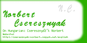 norbert cseresznyak business card